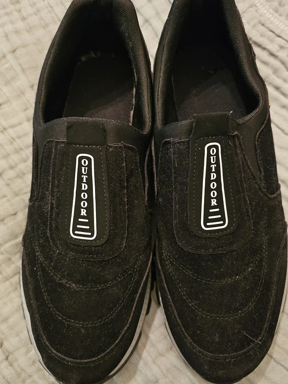 Outdoor Men's Black Slip-On Loafers